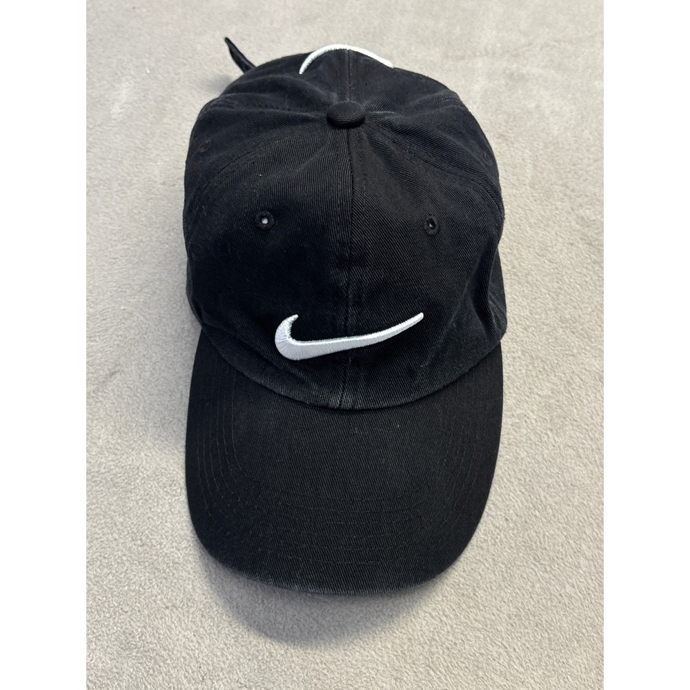 Nike Black Cotton Heritage 86 Washed Unstructured Cap One Size Adjustable
